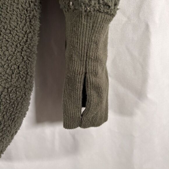 Offline Aerie Sweater Women's XS Green Fleece 1/4 Zip Pockets Polyester Pullover - Picture 9 of 9